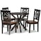 Baxton Studio Liese Modern Two-Tone Dark Brown and Walnut Brown Finished Wood 5-PC Dining Set 178-11384-10892-Zoro - alternate 1